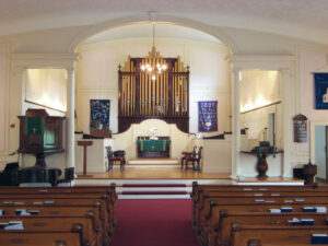 First Congregational Church of Billerica, Billerica, MA - TWO MANUAL Two manual Quantum series Q-265 drawknob console with 36 Stops and full MIDI implementation with Vista